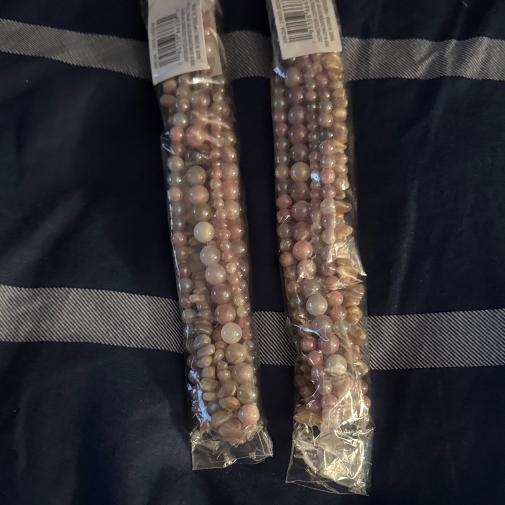 Elegant Beaded Home Accent Set - Pink and Cream